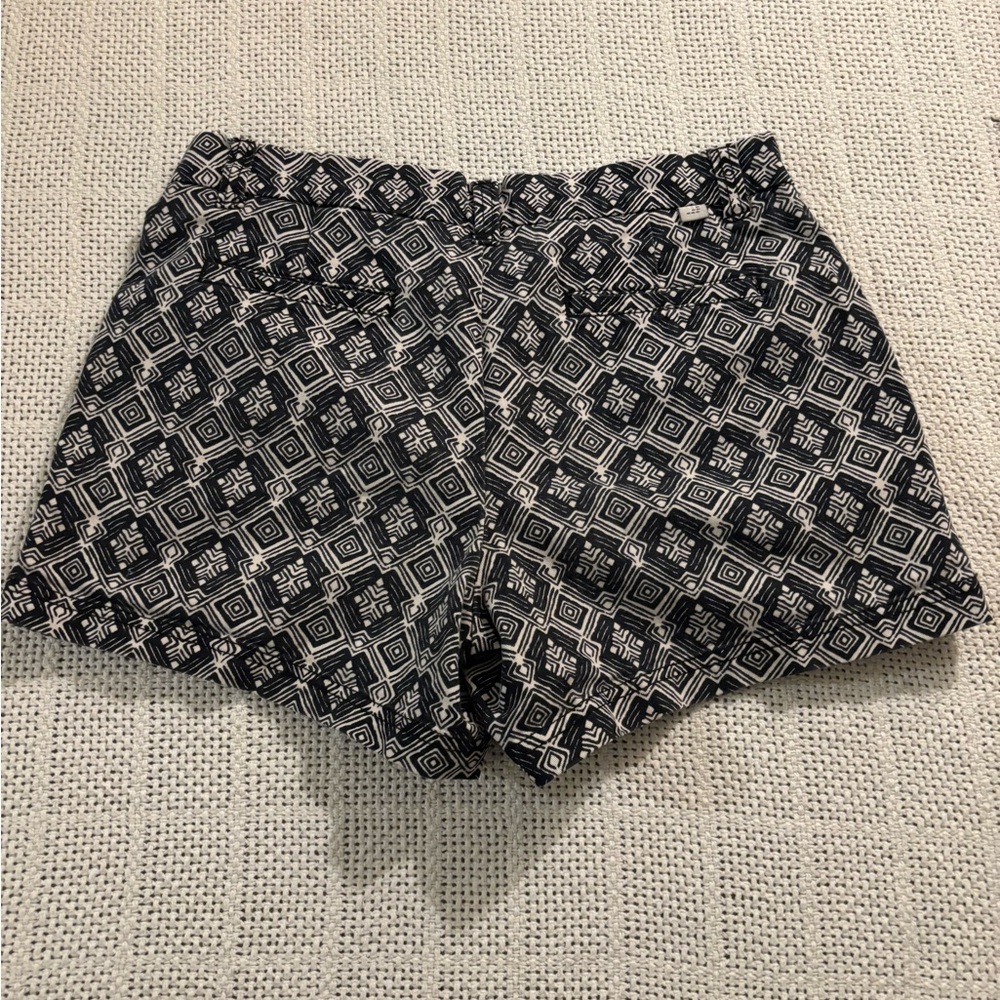 Geometric BCG Denim Patterned Navy Blue  and White Women Shorts - Picture 2 of 4